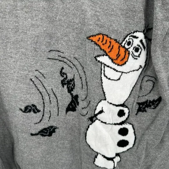 Disney Frozen II‎ x Torrid Size 3 3XL V Neck Pullover Sweater Gray White Black - Picture 3 of 4